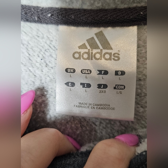 Adidas Men's Gray 2005 Vintage Hoodie Men's Size Large *See flaws - Picture 7 of 10